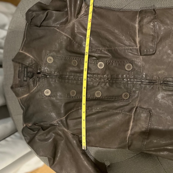 INC Leather Like, lined Brown Jacket Size Medium - Picture 4 of 7